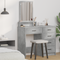 vidaXL Dressing Table with Drawers, Concrete Grey, 50x41x140 cm
