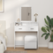vidaXL Dressing Table with Drawers White 79x41x140 cm