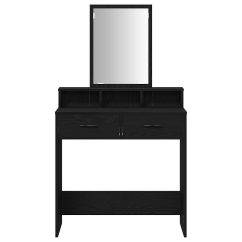 vidaXL Dressing Table with Drawers Black Oak 79x41x140 cm