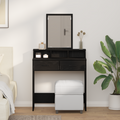 vidaXL Dressing Table with Drawers Black Oak 79x41x140 cm
