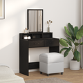 vidaXL Dressing Table with Drawers Black Oak 79x41x140 cm