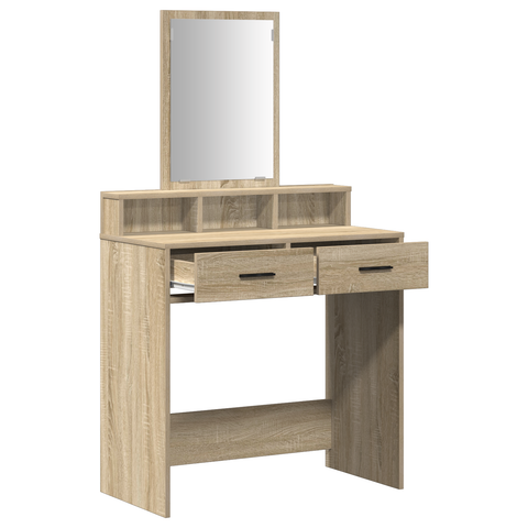 vidaXL Dressing Table with Drawers in Sonoma Oak - 79x41x140 cm