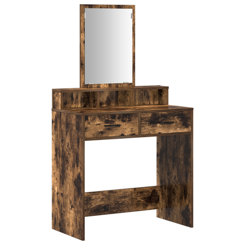 vidaXL Dressing Table with Drawers - Smoked Oak, 79x41x140 cm