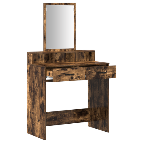 vidaXL Dressing Table with Drawers - Smoked Oak, 79x41x140 cm