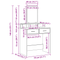 vidaXL Dressing Table with Drawers - Smoked Oak, 79x41x140 cm