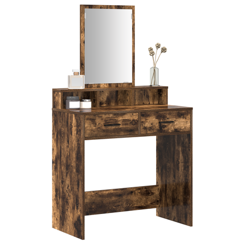 vidaXL Dressing Table with Drawers - Smoked Oak, 79x41x140 cm