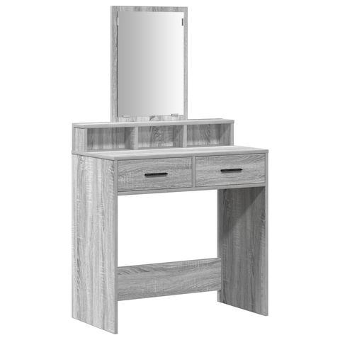 vidaXL Grey Sonoma Dressing Table with Drawers - 79x41x140 cm