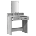 vidaXL Grey Sonoma Dressing Table with Drawers - 79x41x140 cm