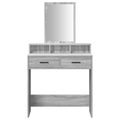 vidaXL Grey Sonoma Dressing Table with Drawers - 79x41x140 cm