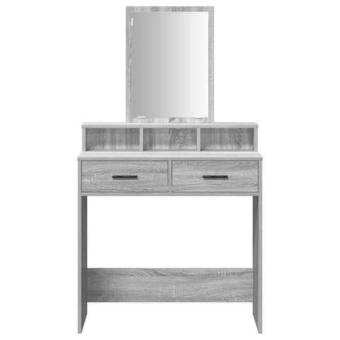 vidaXL Grey Sonoma Dressing Table with Drawers - 79x41x140 cm