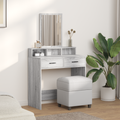 vidaXL Grey Sonoma Dressing Table with Drawers - 79x41x140 cm