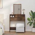 vidaXL Brown Oak Dressing Table with Drawers, 79x41x140 cm