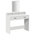 vidaXL White Dressing Table with Drawers, 100x41x140 cm