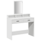 vidaXL White Dressing Table with Drawers, 100x41x140 cm