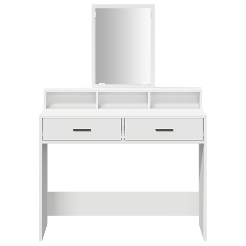 vidaXL White Dressing Table with Drawers, 100x41x140 cm
