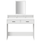 vidaXL White Dressing Table with Drawers, 100x41x140 cm