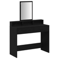 vidaXL Black Oak Dressing Table with Drawers - 100x41x140 cm