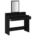 vidaXL Black Oak Dressing Table with Drawers - 100x41x140 cm