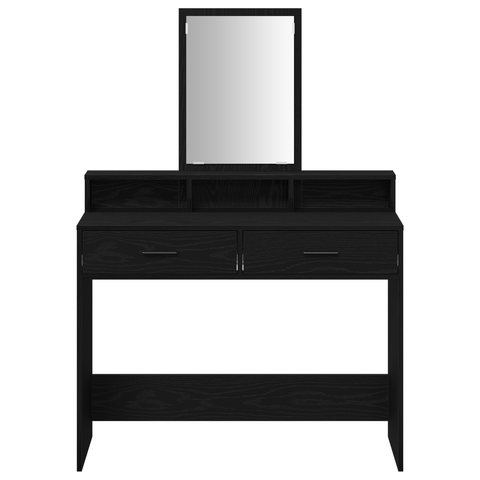 vidaXL Black Oak Dressing Table with Drawers - 100x41x140 cm