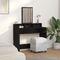vidaXL Black Oak Dressing Table with Drawers - 100x41x140 cm