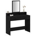 vidaXL Black Oak Dressing Table with Drawers - 100x41x140 cm