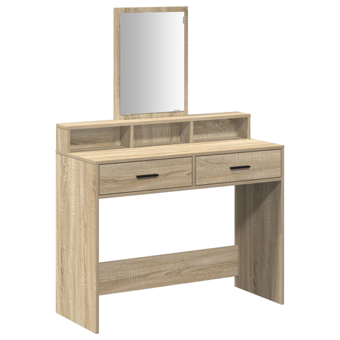 vidaXL Dressing Table with Drawers Sonoma Oak 100x41x140 cm