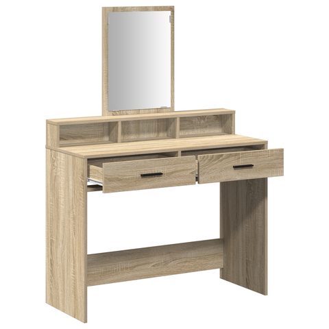 vidaXL Dressing Table with Drawers Sonoma Oak 100x41x140 cm