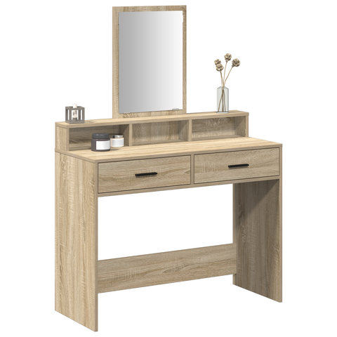 vidaXL Dressing Table with Drawers Sonoma Oak 100x41x140 cm