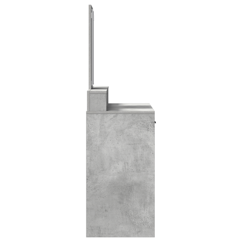 vidaXL Dressing Table with Drawers - Concrete Grey, 100x41x140 cm