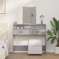 vidaXL Dressing Table with Drawers - Concrete Grey, 100x41x140 cm