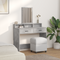 vidaXL Dressing Table with Drawers - Concrete Grey, 100x41x140 cm