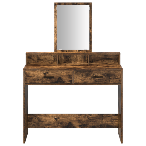 vidaXL Dressing Table with Drawers - Smoked Oak, 100x41x140 cm