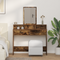 vidaXL Dressing Table with Drawers - Smoked Oak, 100x41x140 cm