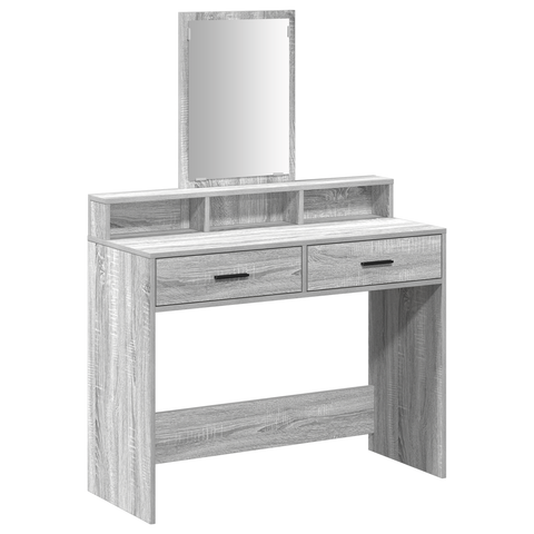 vidaXL Dressing Table with Drawers Grey Sonoma 100x41x140 cm