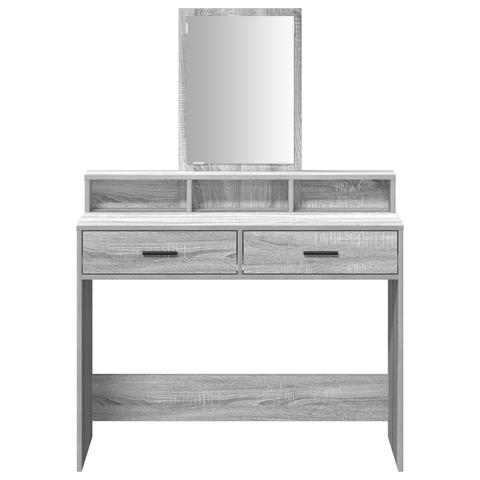 vidaXL Dressing Table with Drawers Grey Sonoma 100x41x140 cm