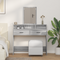 vidaXL Dressing Table with Drawers Grey Sonoma 100x41x140 cm
