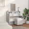 vidaXL Dressing Table with Drawers Grey Sonoma 100x41x140 cm