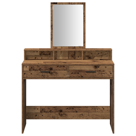 vidaXL Dressing Table with Drawers Old Wood 100x41x140 cm