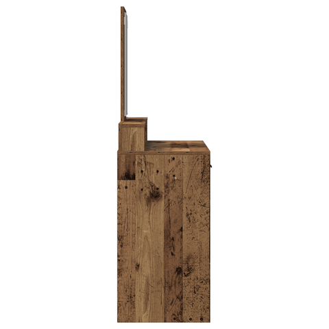 vidaXL Dressing Table with Drawers Old Wood 100x41x140 cm