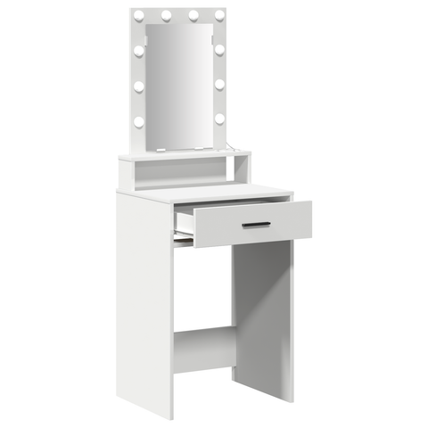 vidaXL Dressing Table with LED Lights White 50x41x140 cm