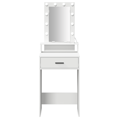 vidaXL Dressing Table with LED Lights White 50x41x140 cm