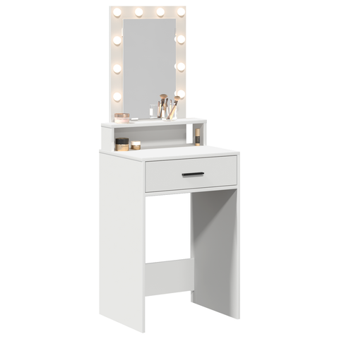 vidaXL Dressing Table with LED Lights White 50x41x140 cm