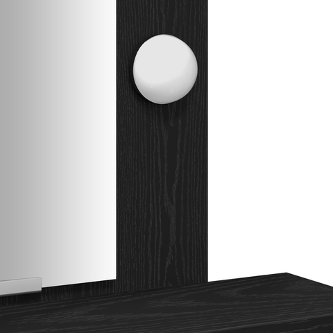 vidaXL Makeup Table with LED Lights - Black Oak, 50x41x140 cm