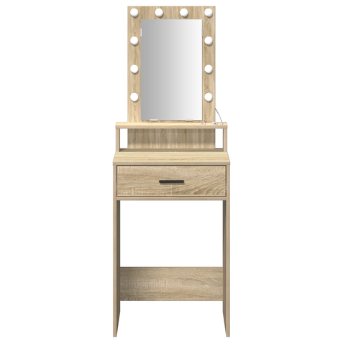 vidaXL Dressing Table with LED Lights - Sonoma Oak - 50x41x140 cm