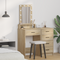 vidaXL Dressing Table with LED Lights - Sonoma Oak - 50x41x140 cm