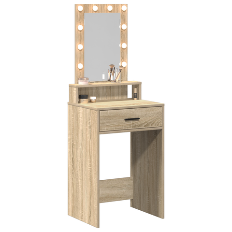 vidaXL Dressing Table with LED Lights - Sonoma Oak - 50x41x140 cm