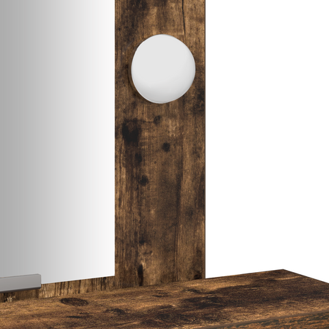 vidaXL Dressing Table with LED Lights Smoked Oak 50x41x140 cm