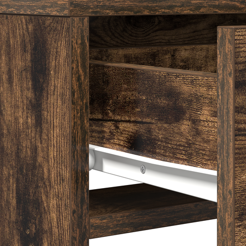 vidaXL Dressing Table with LED Lights Smoked Oak 50x41x140 cm