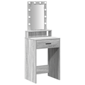 vidaXL Dressing Table with LED Lights in Grey Sonoma - 50x41x140 cm