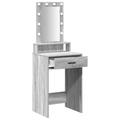 vidaXL Dressing Table with LED Lights in Grey Sonoma - 50x41x140 cm